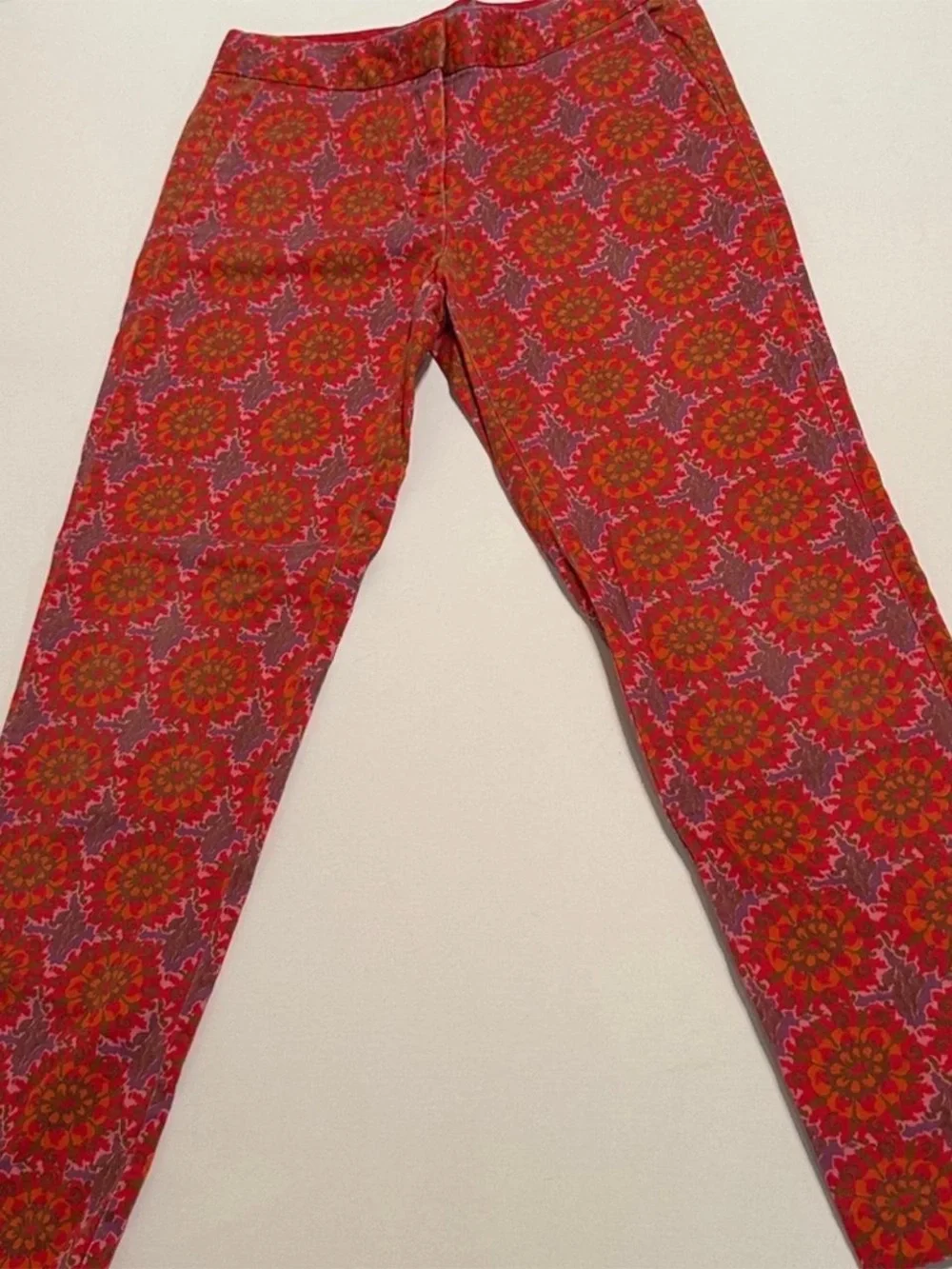 Boden Red Floral-Pattern Pants - Picture 3 of 6